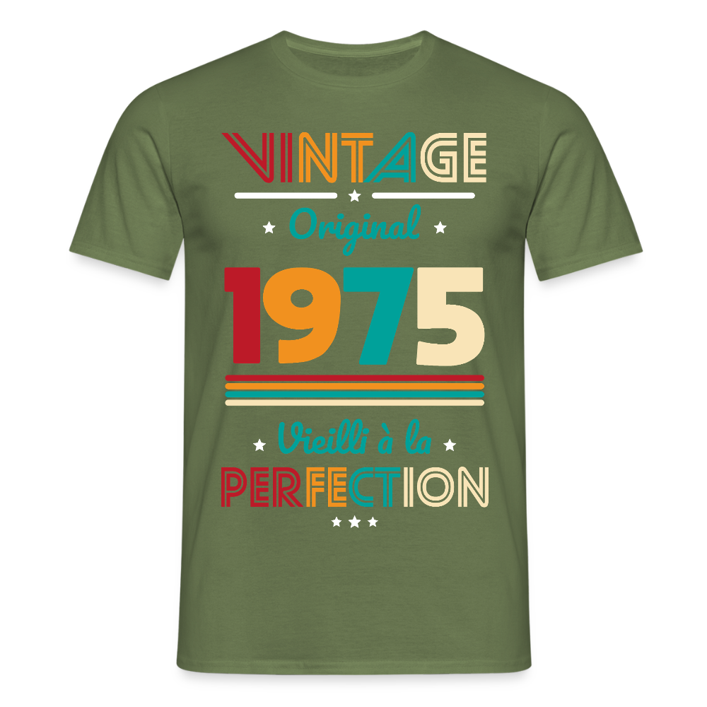 T-shirt Homme - Anniversaire 50 Ans - Vintage Original 1975 - vert militaire