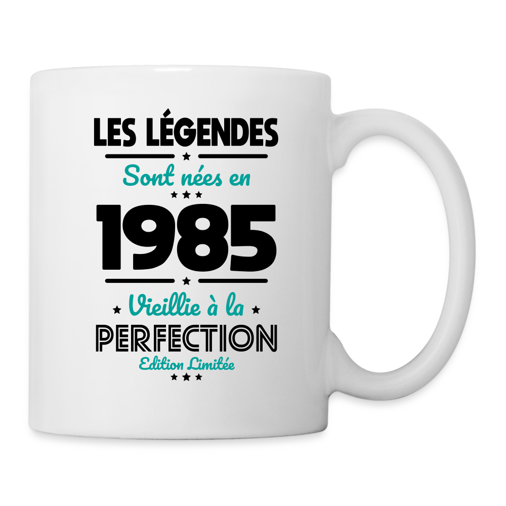 Mug blanc - Anniversaire 40 Ans - Les Légendes sont nées en 1985 - blanc