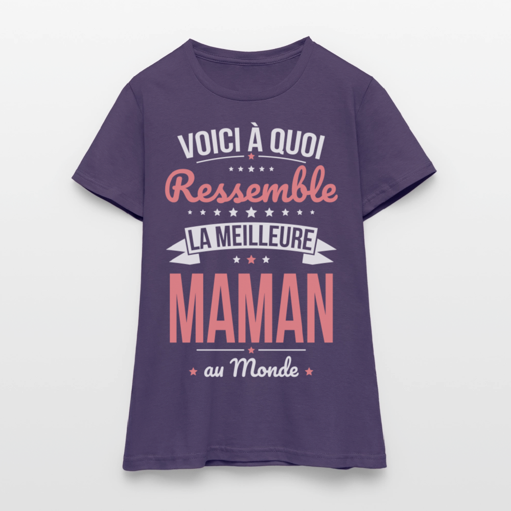 T-shirt Femme - Voici à quoi ressemble la meilleure Maman au monde - violet foncé