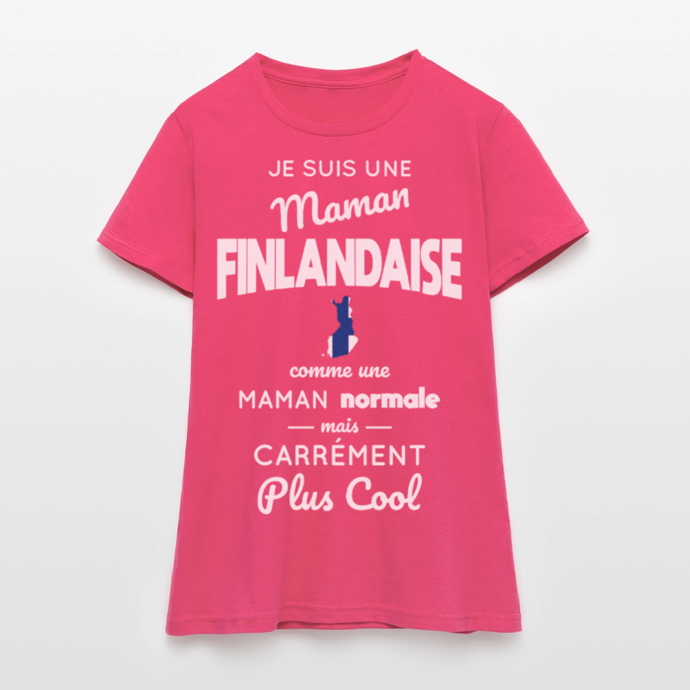 T-shirt Femme - Maman Finlandaise plus cool - rose azalée