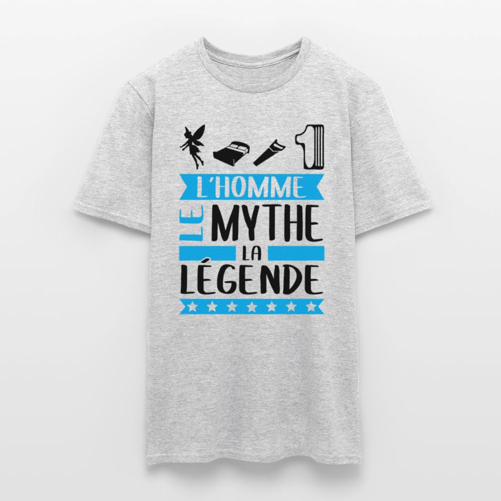 T-shirt homme coloris clair Félicien rébus – L’homme, le mythe, la légende - gris chiné