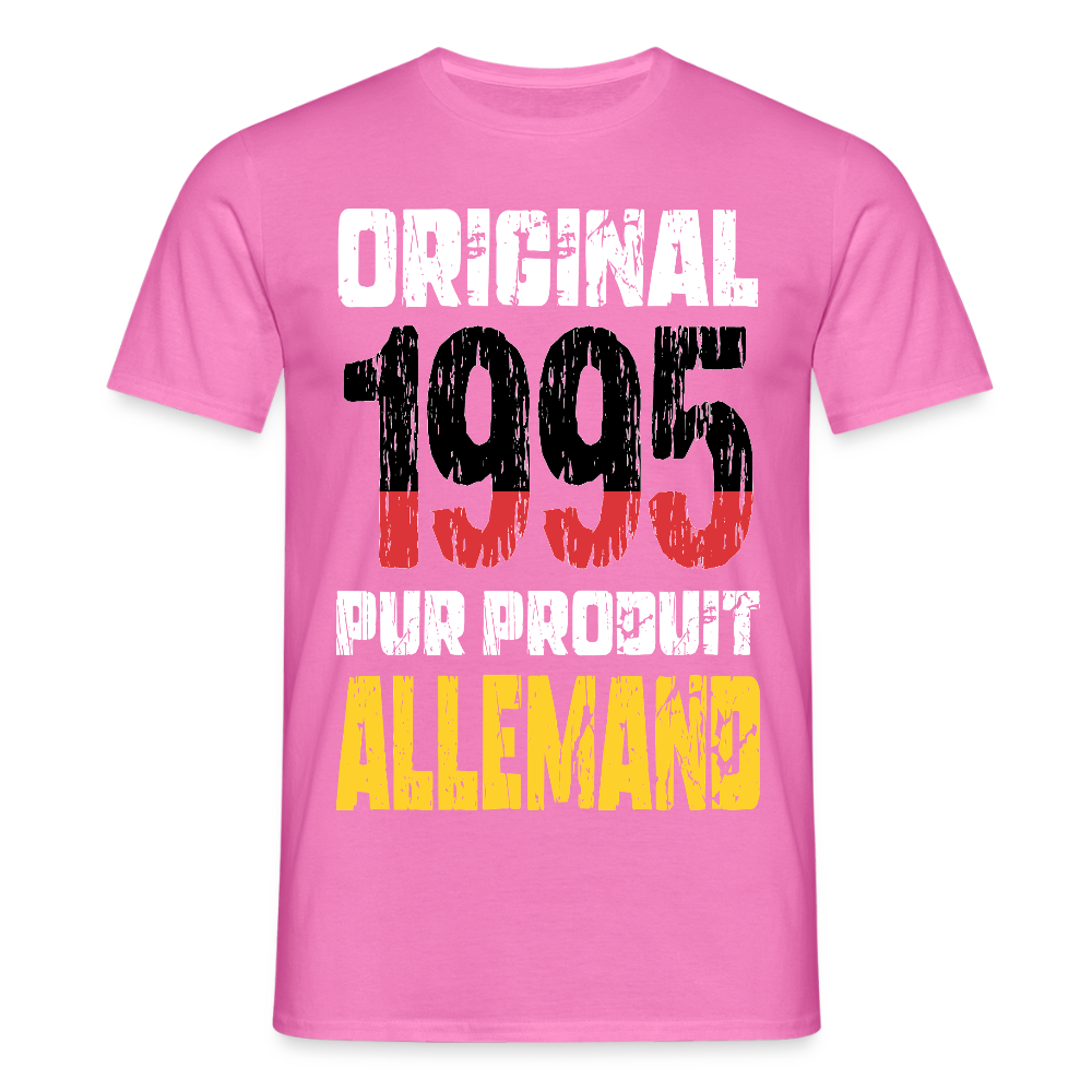 T-shirt Homme - Anniversaire 30 Ans - Original 1995 - Pur produit Allemand - rose