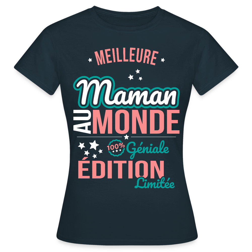 T-shirt Femme - Meilleure Maman au monde - marine
