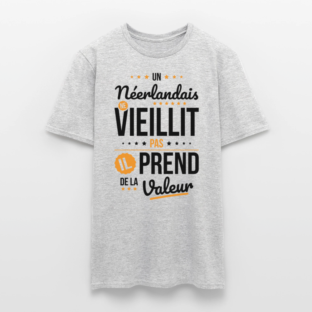 T-shirt Homme - Un Néerlandais ne vieillit pas - gris chiné