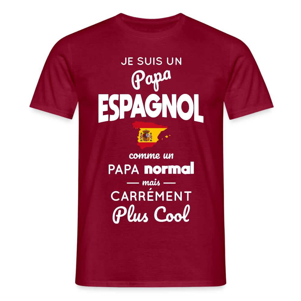 T-shirt Homme - Papa Espagnol Plus Cool - rouge brique