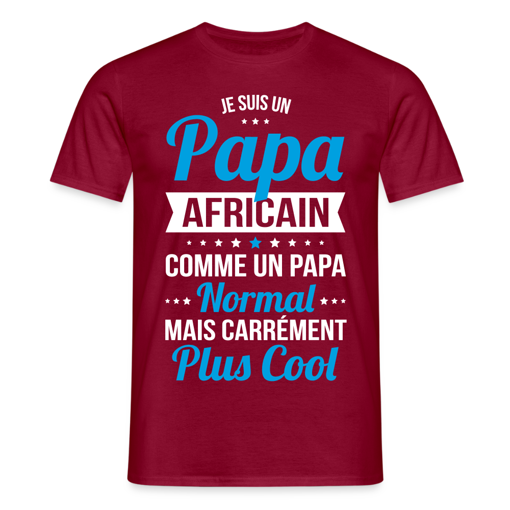T-shirt Homme - Papa Africain Plus Cool - rouge brique