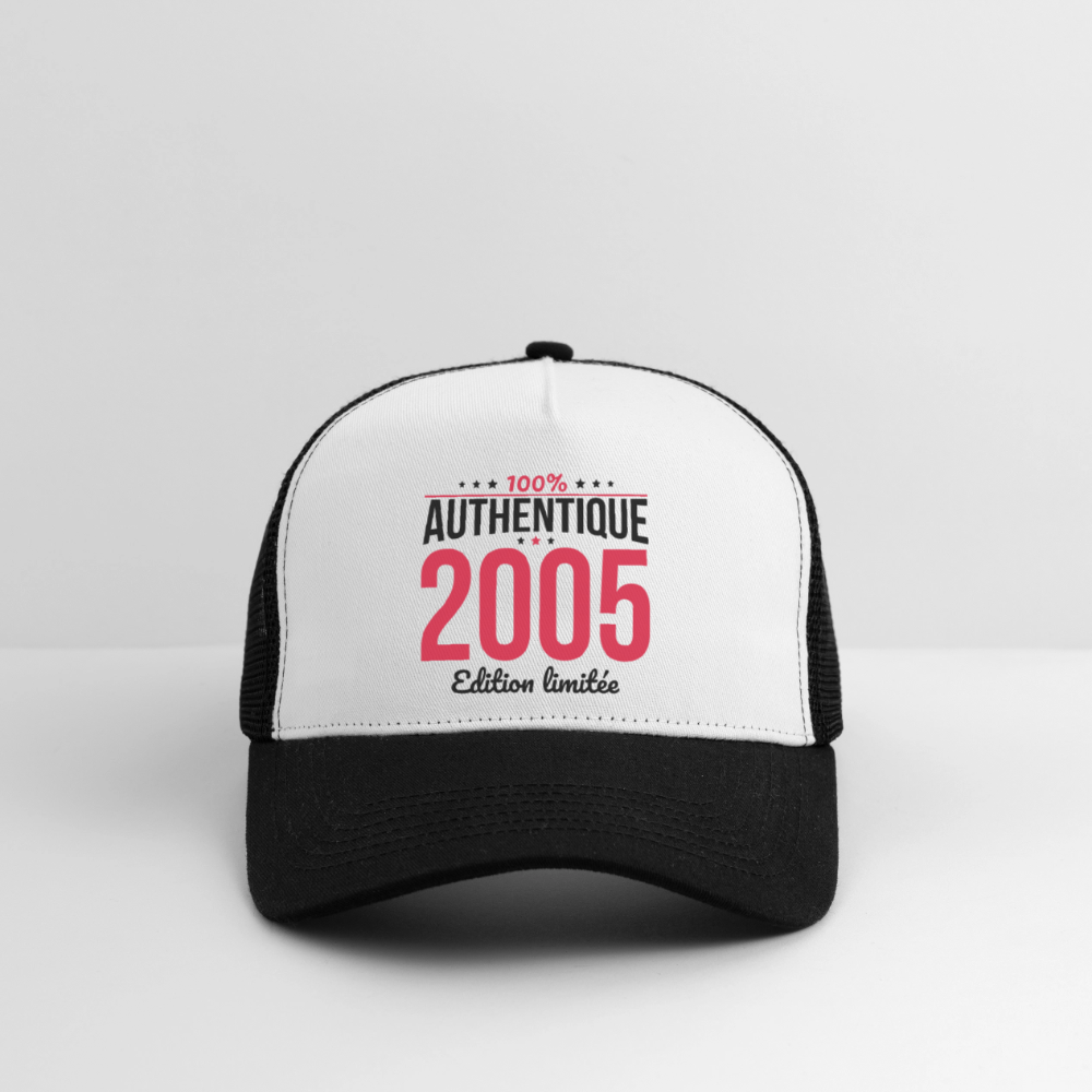 Casquette Trucker - Anniversaire 20 Ans - 100% Authentique 2005 - blanc/noir