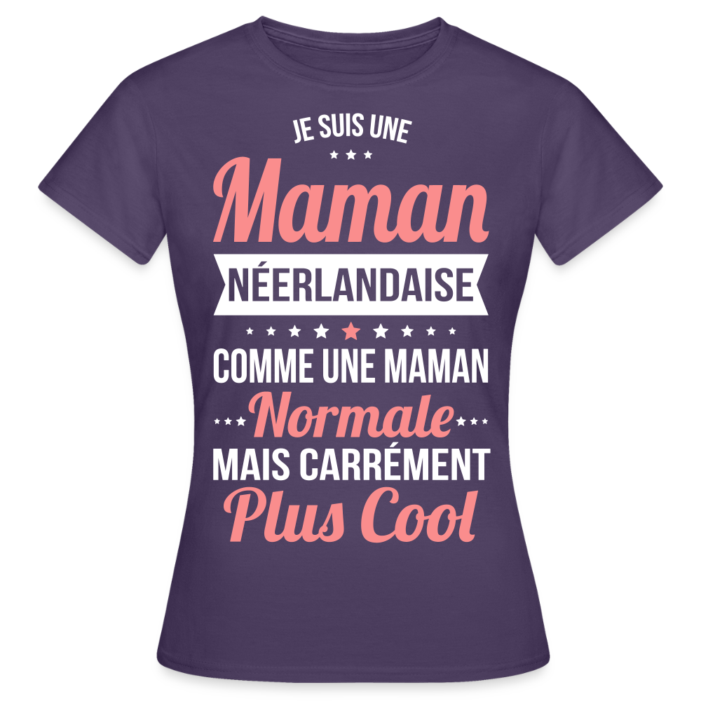 T-shirt Femme - Maman Néerlandaise plus cool - violet foncé