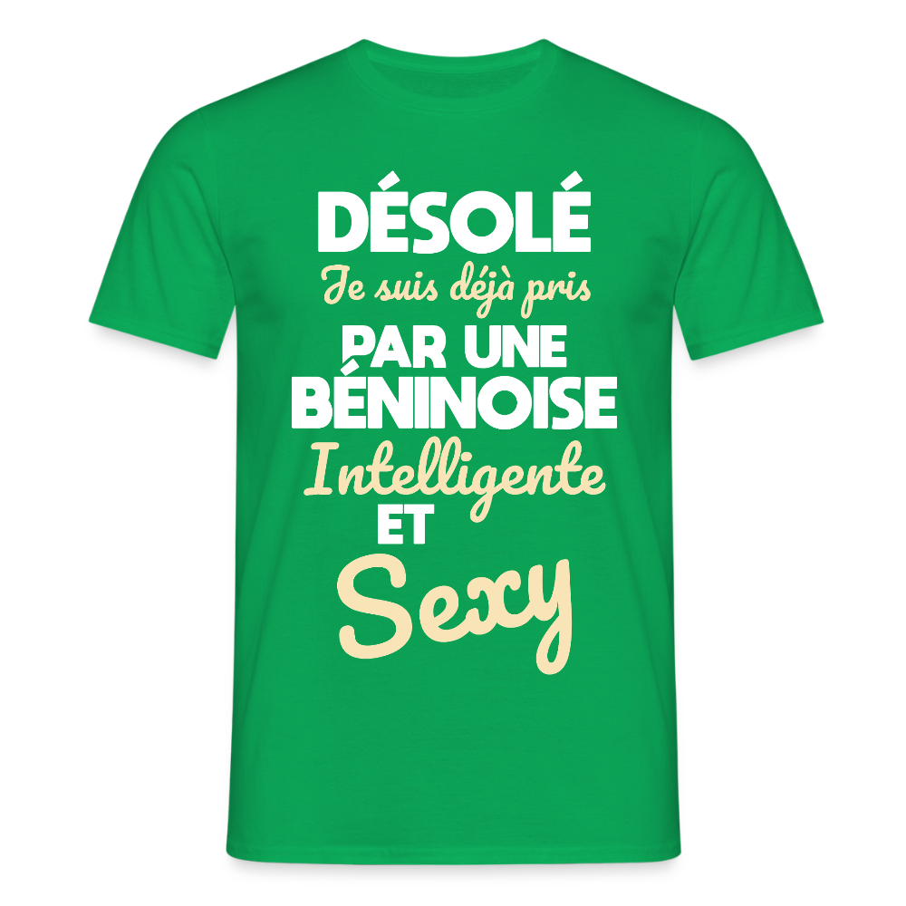T-shirt Homme - Je suis déjà pris par une Béninoise intelligente et sexy - vert