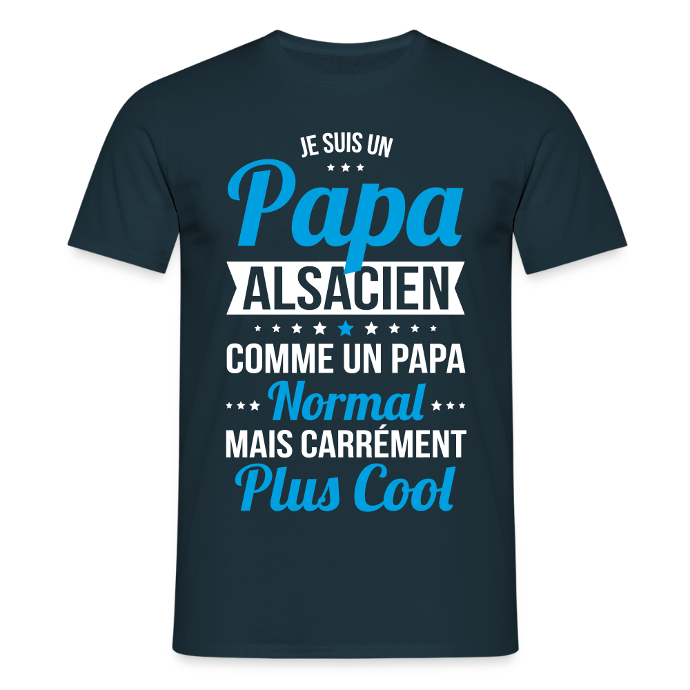 T-shirt Homme - Papa Alsacien Plus Cool - marine