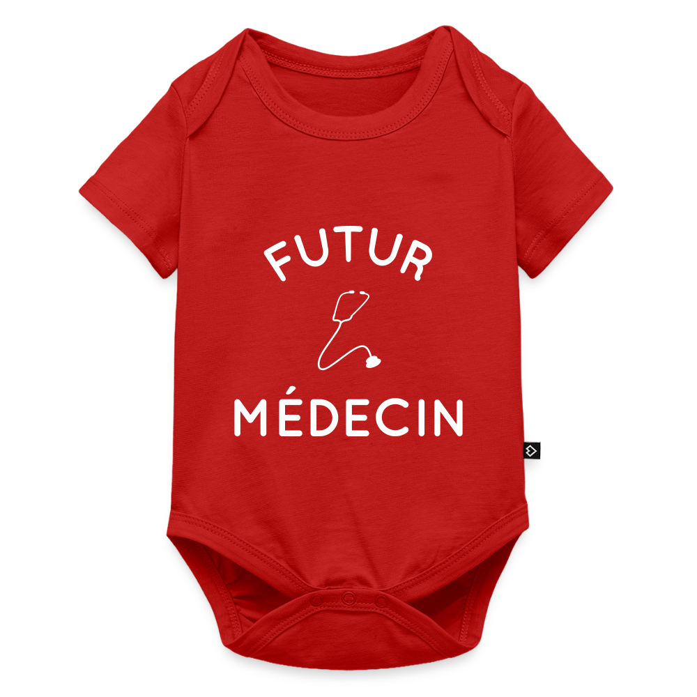 Body Bébé bio manches courtes - Futur médecin - rouge