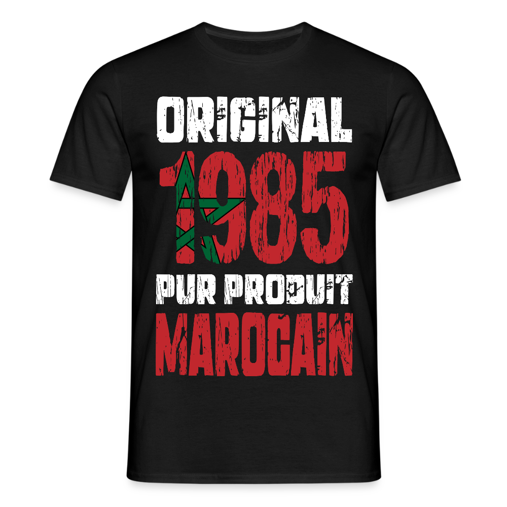 T-shirt Homme - Anniversaire 40 Ans - Original 1985 - Pur produit Marocain - noir