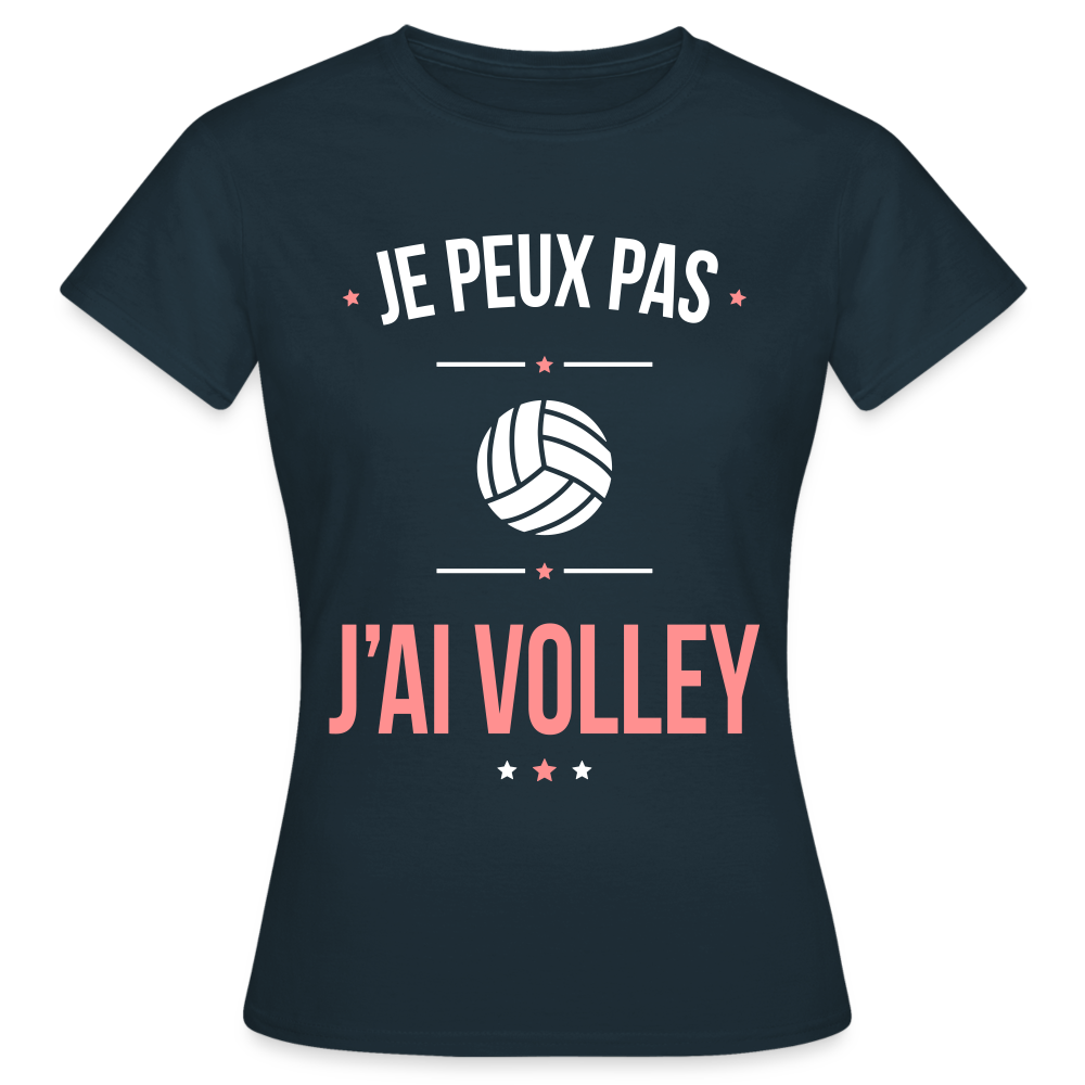 T-shirt Femme - Je peux pas j'ai Volley - marine