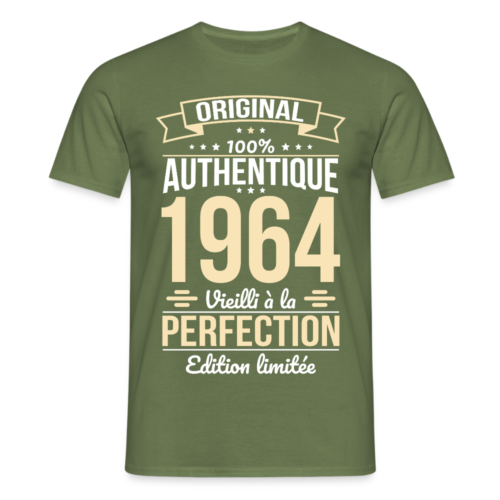 T-shirt Homme - Anniversaire 61 Ans - Original 1964 - vert militaire