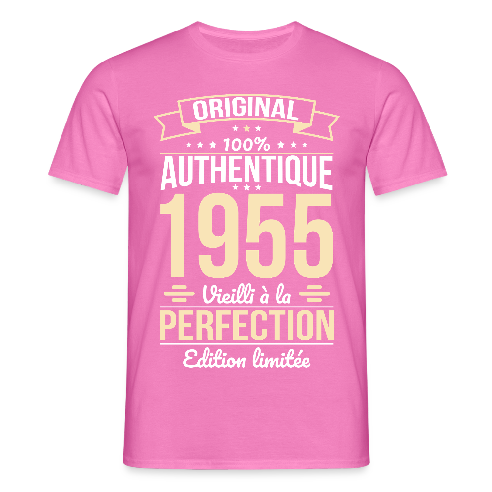 T-shirt Homme - Anniversaire 70 Ans - Original 1955 - rose