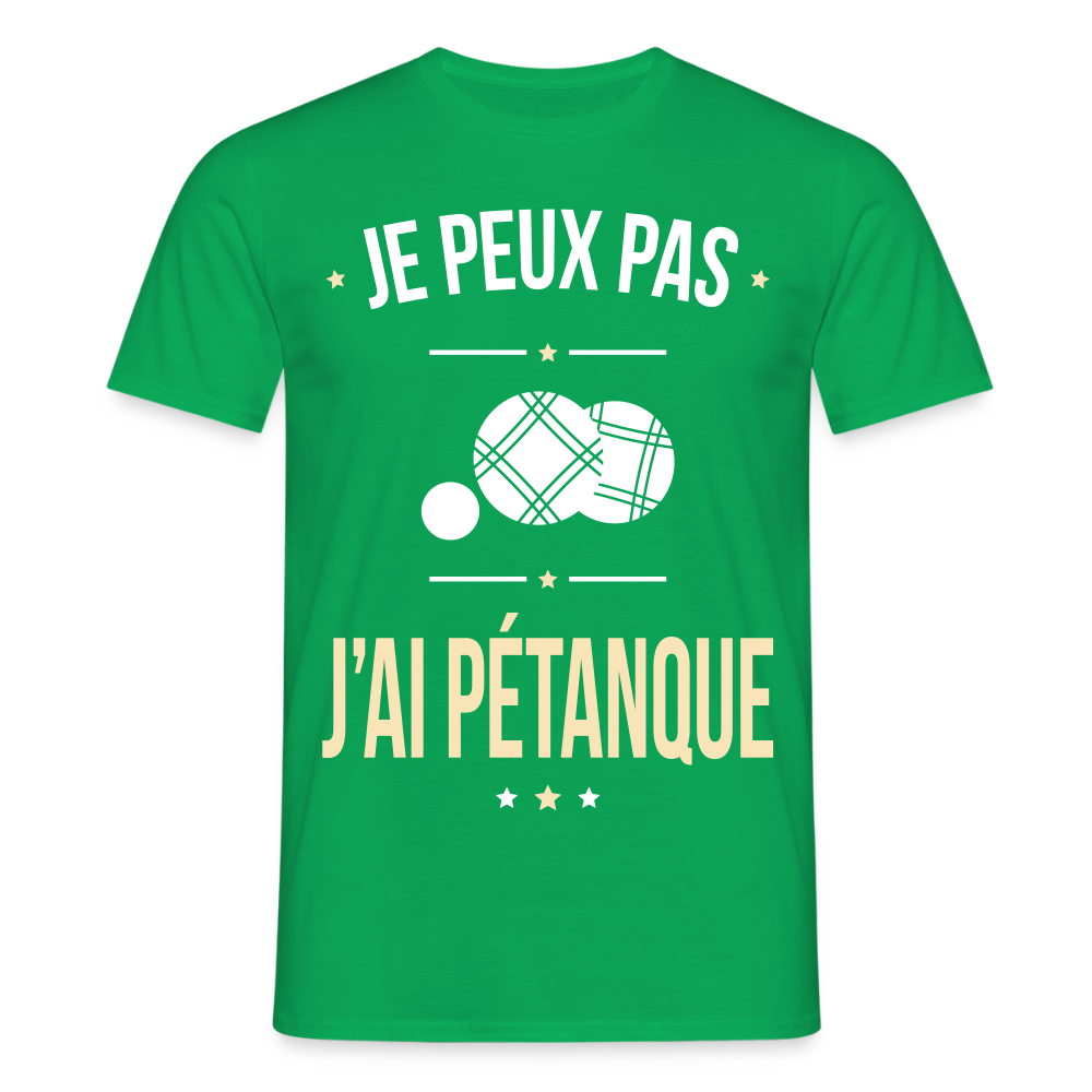 T-shirt Homme - Je peux pas j'ai Pétanque - vert