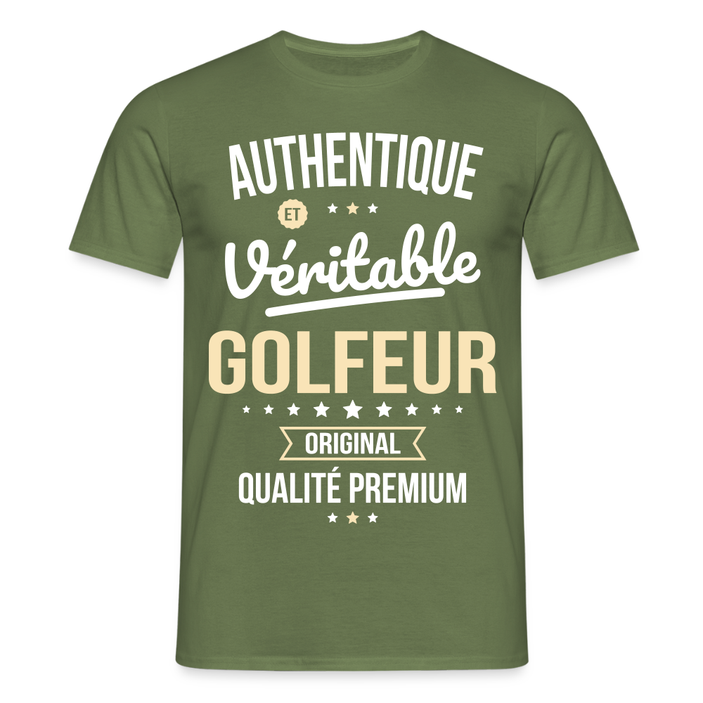 T-shirt Homme - Authentique et véritable Golfeur - vert militaire