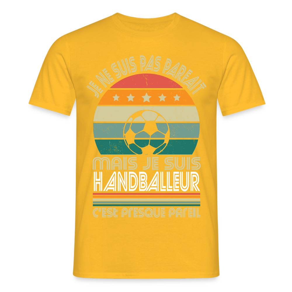 T-shirt Homme - Je ne suis pas parfait mais je suis Handballeur - jaune