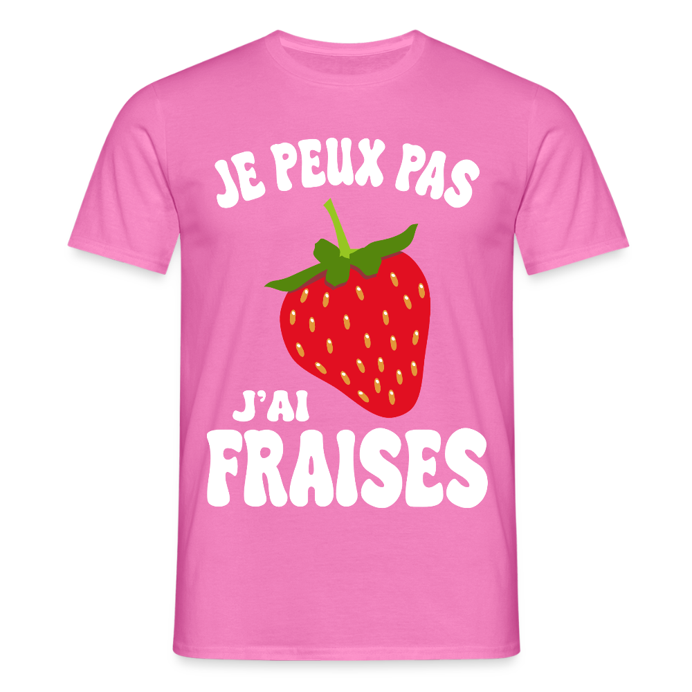 T-shirt Homme - Je peux pas j'ai fraises - rose