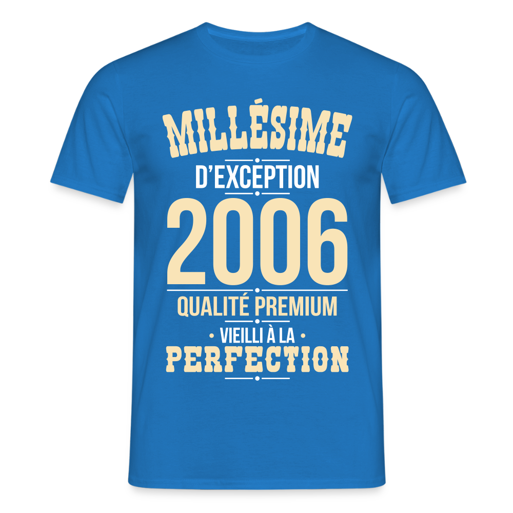 T-shirt Homme - Anniversaire 19 Ans - Millésime 2006 - bleu royal