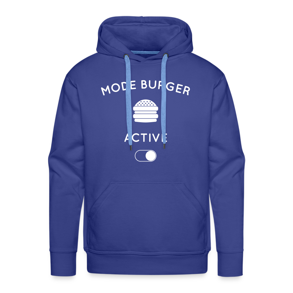 Sweat à capuche Premium Homme - Mode burger activé - bleu royal