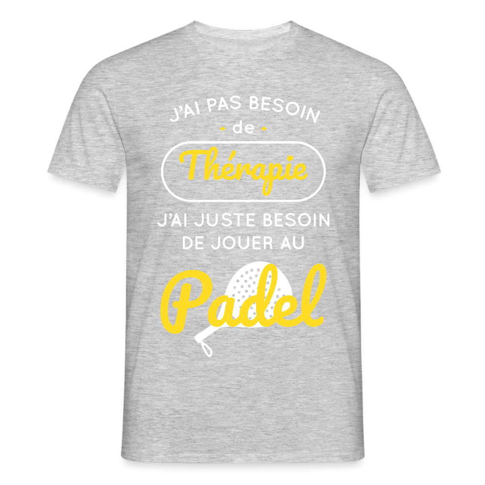 T-shirt Homme - Besoin De Jouer Au Padel - gris chiné