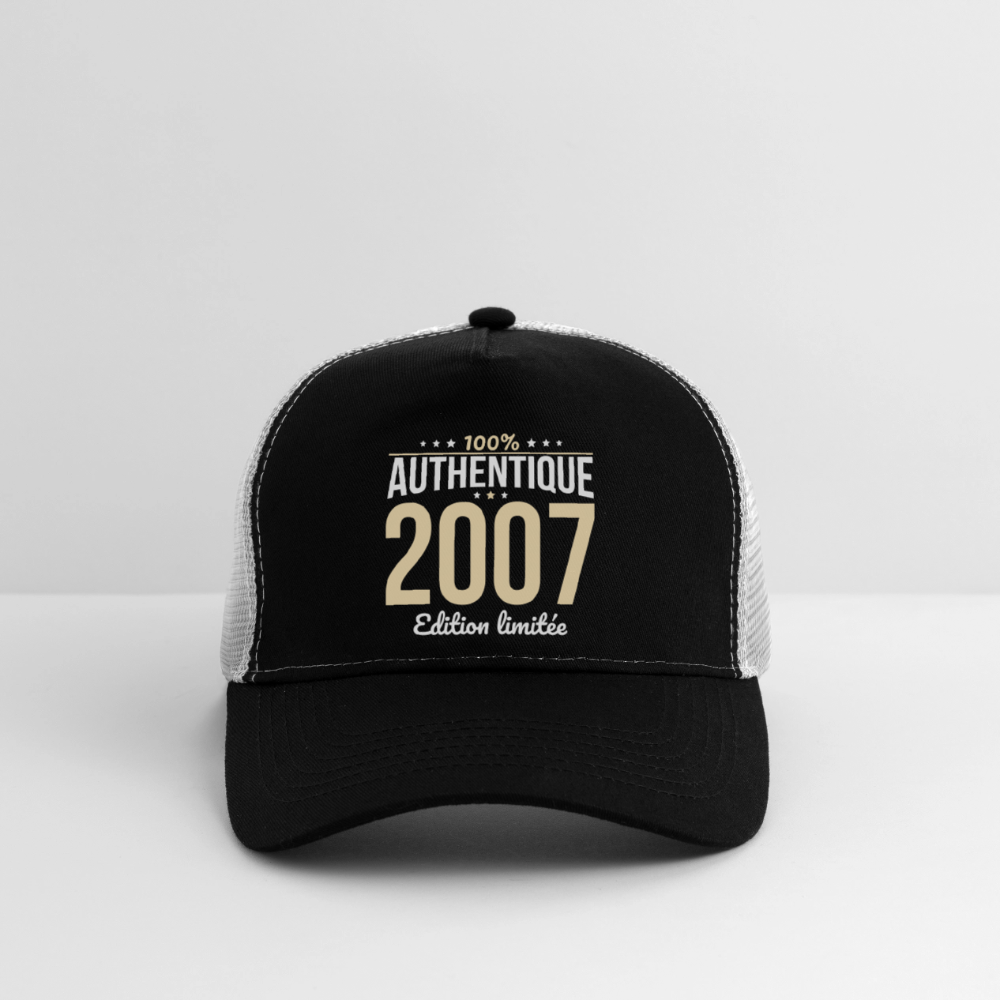 Casquette Trucker - Anniversaire 18 Ans - 100% Authentique 2007 - noir/gris pierre