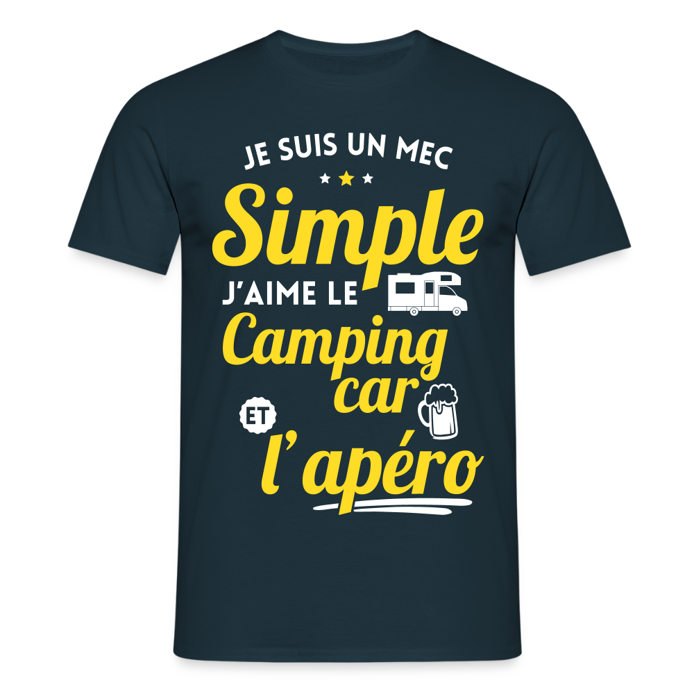 T-shirt Homme - J'aime le camping-car et l'apéro - marine