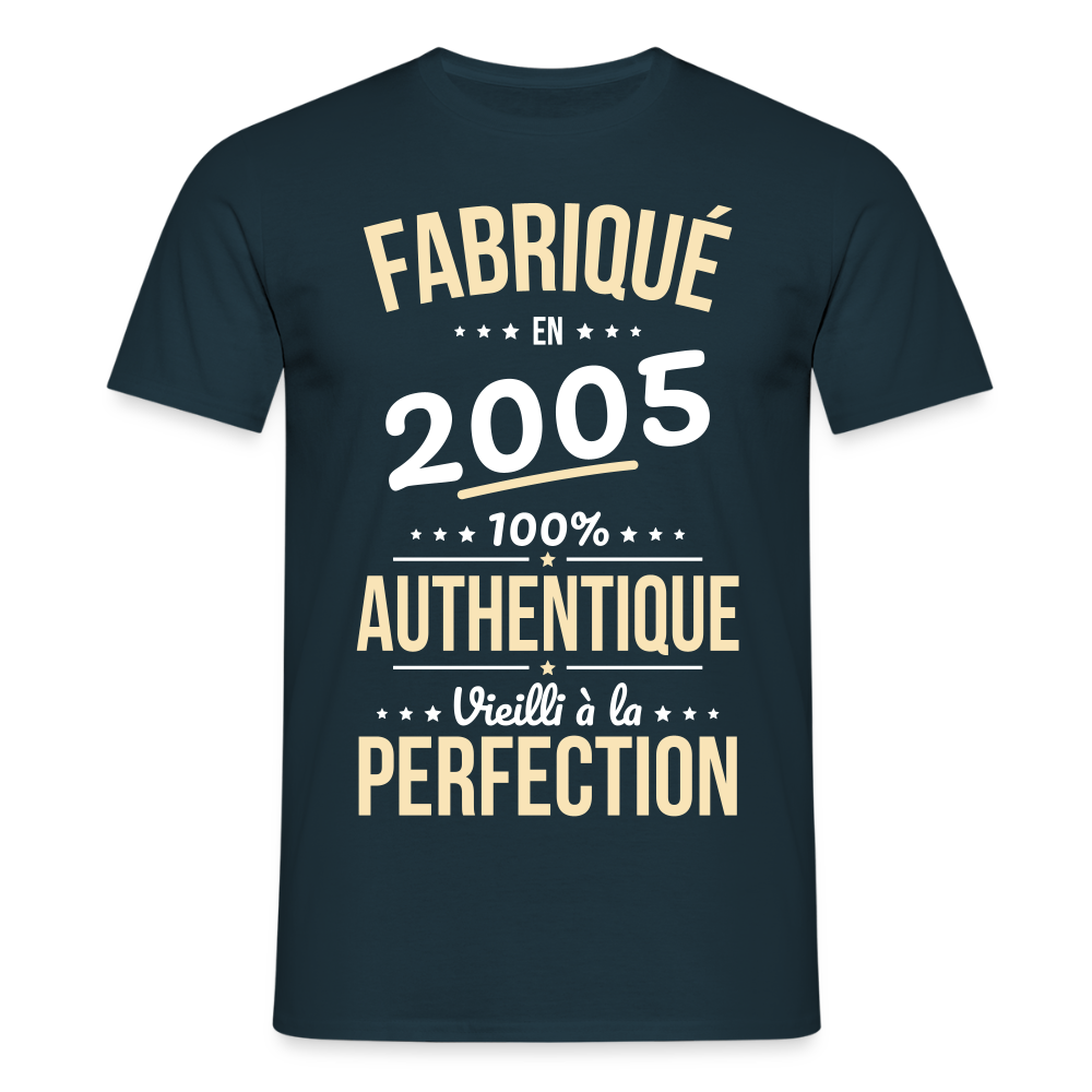 T-shirt Homme - Anniversaire 20 Ans - Fabriqué en 2005 - marine