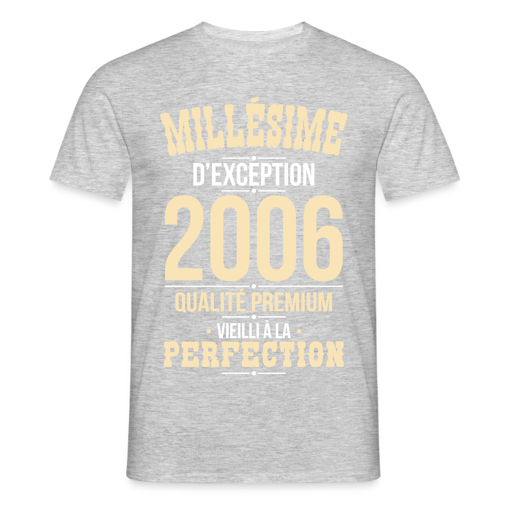 T-shirt Homme - Anniversaire 19 Ans - Millésime 2006 - gris chiné