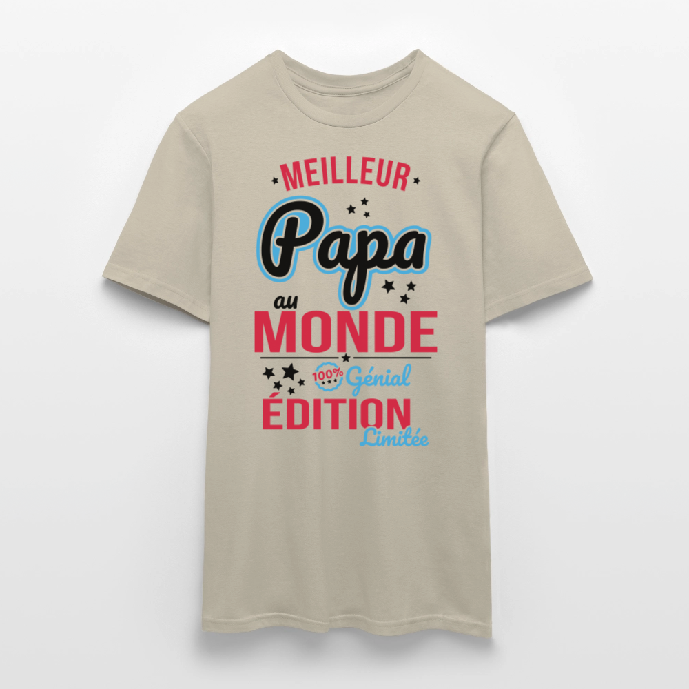 T-shirt Homme - Meilleur Papa au monde - beige sable