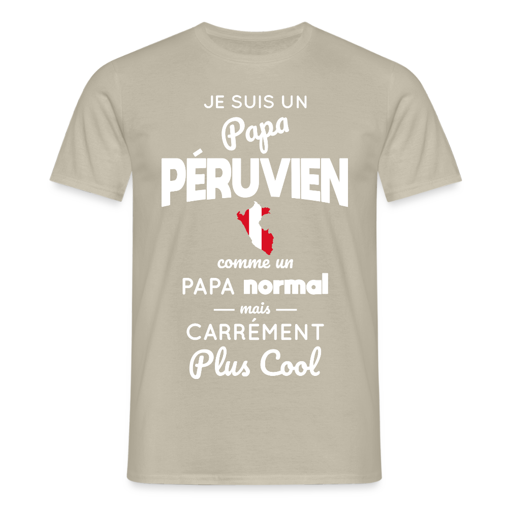 T-shirt Homme - Papa Péruvien Plus Cool - beige sable