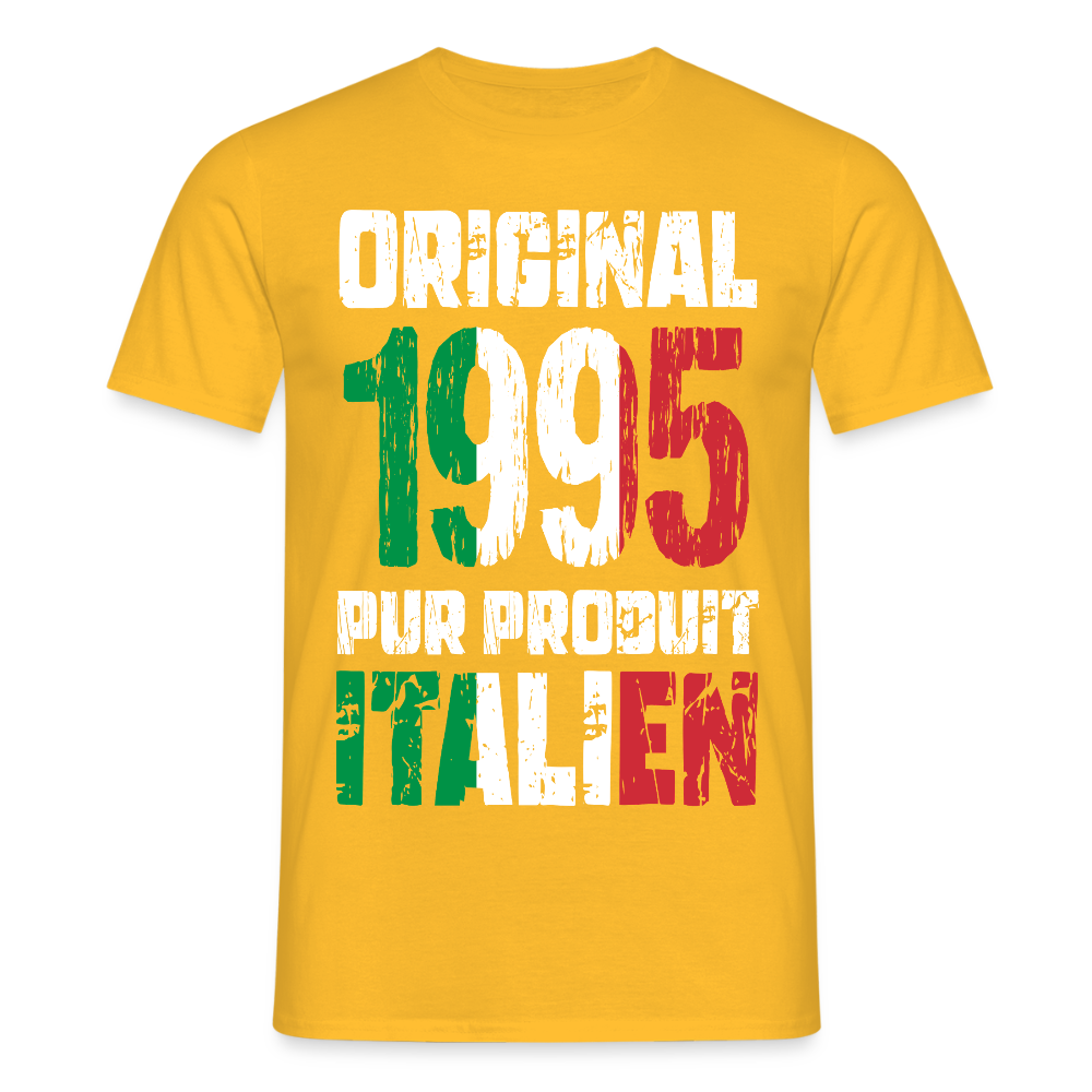 T-shirt Homme - Anniversaire 30 Ans - Original 1995 - Pur produit Italien - jaune
