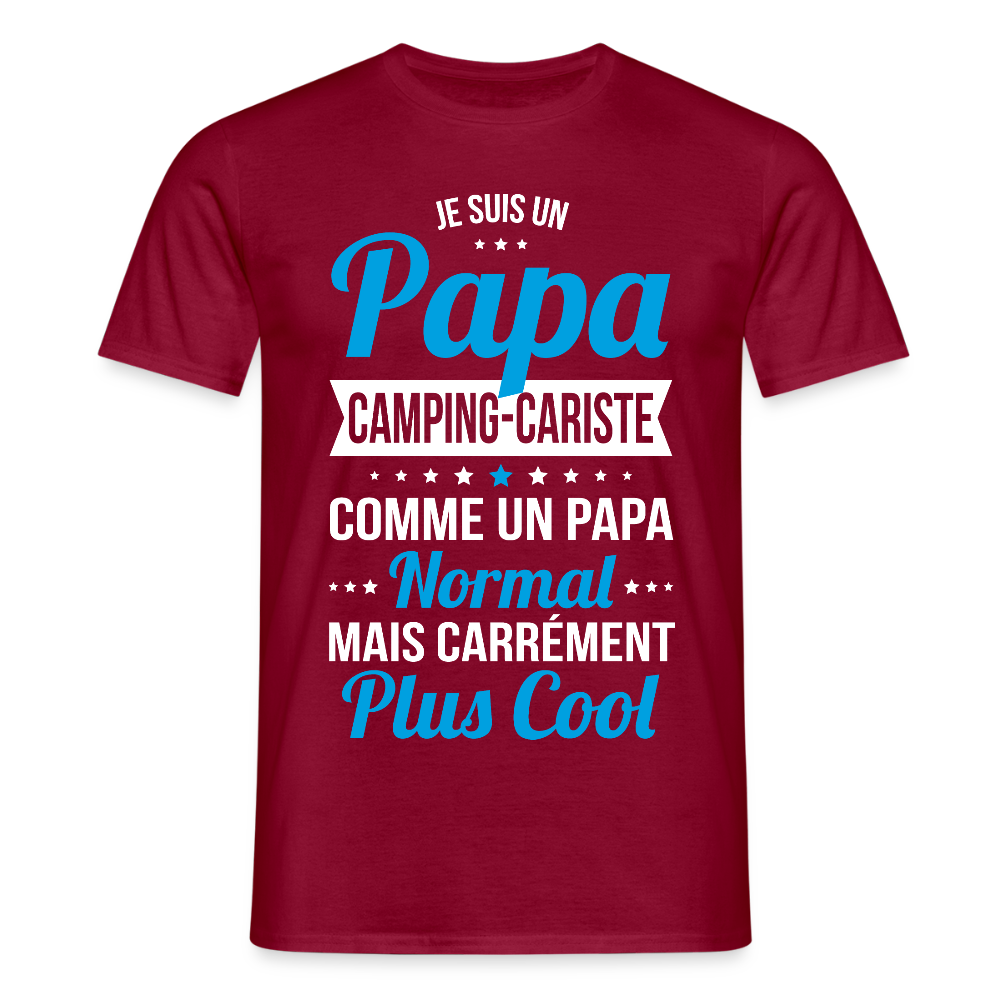 T-shirt Homme - Papa camping-cariste plus cool - rouge brique