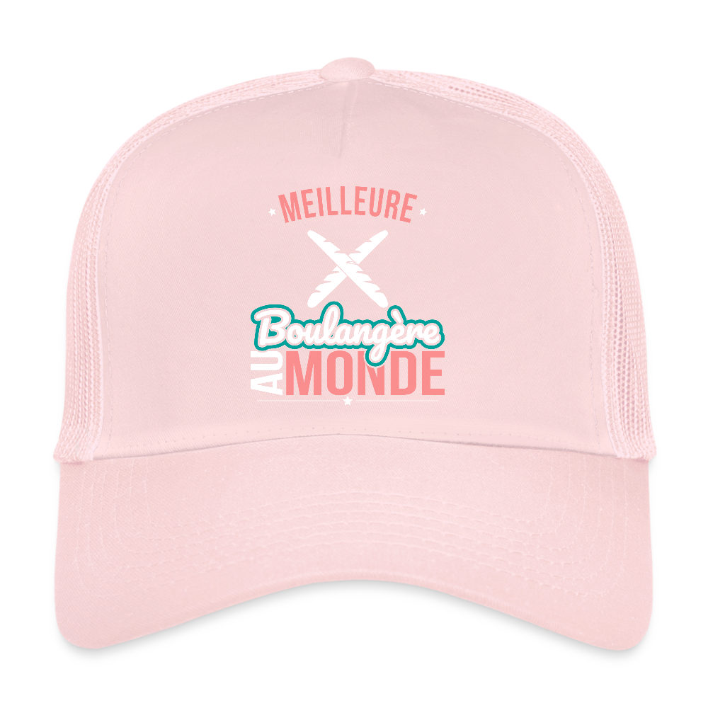 Casquette Trucker - Meilleure boulangère au monde - rose pâle