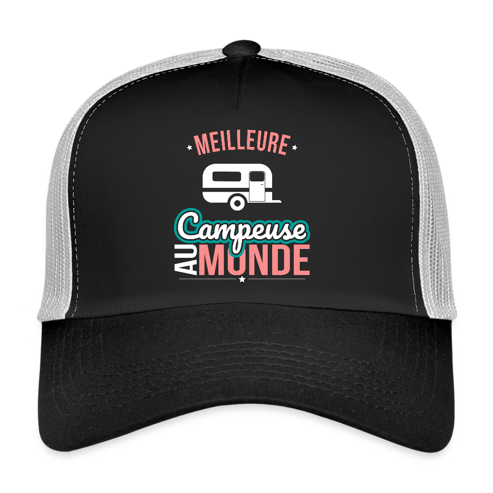 Casquette Trucker - Meilleure campeuse au monde - noir/gris pierre