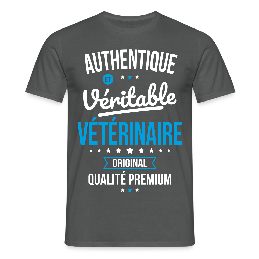 T-shirt Homme - Authentique et véritable Vétérinaire - charbon
