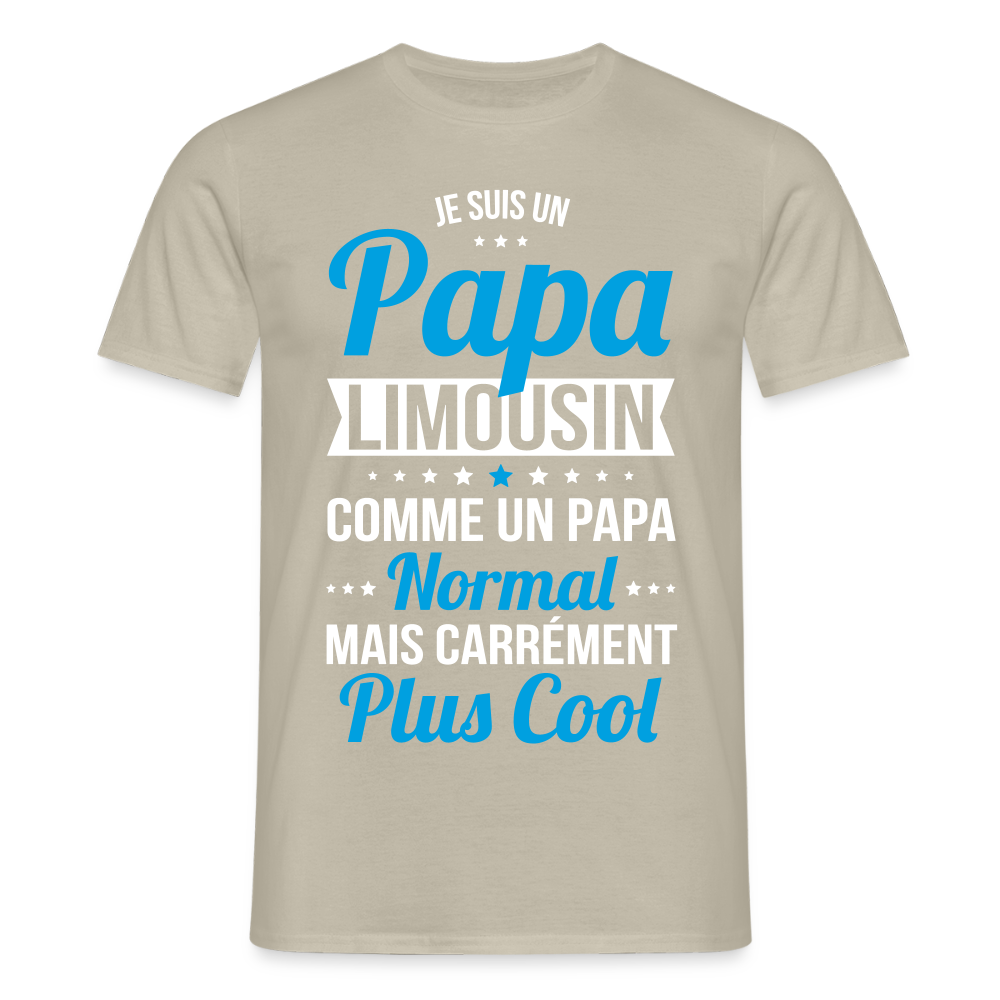 T-shirt Homme - Papa Limousin Plus Cool - beige sable