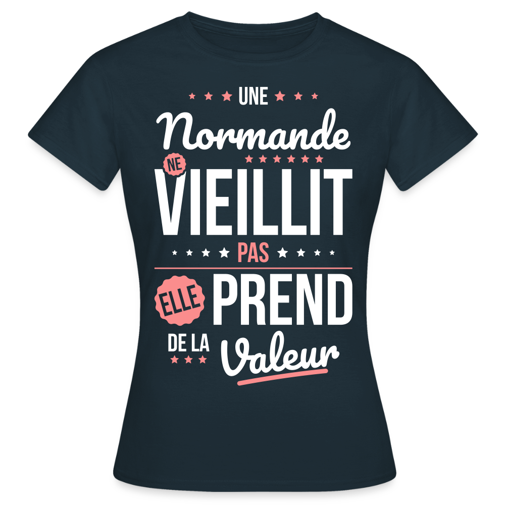 T-shirt Femme - Une Normande ne vieillit pas - marine