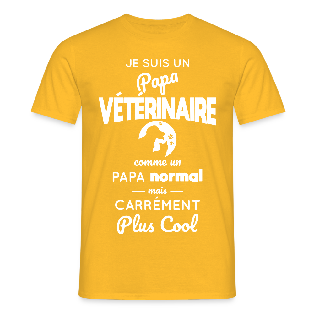 T-shirt Homme - Papa vétérinaire plus cool - jaune