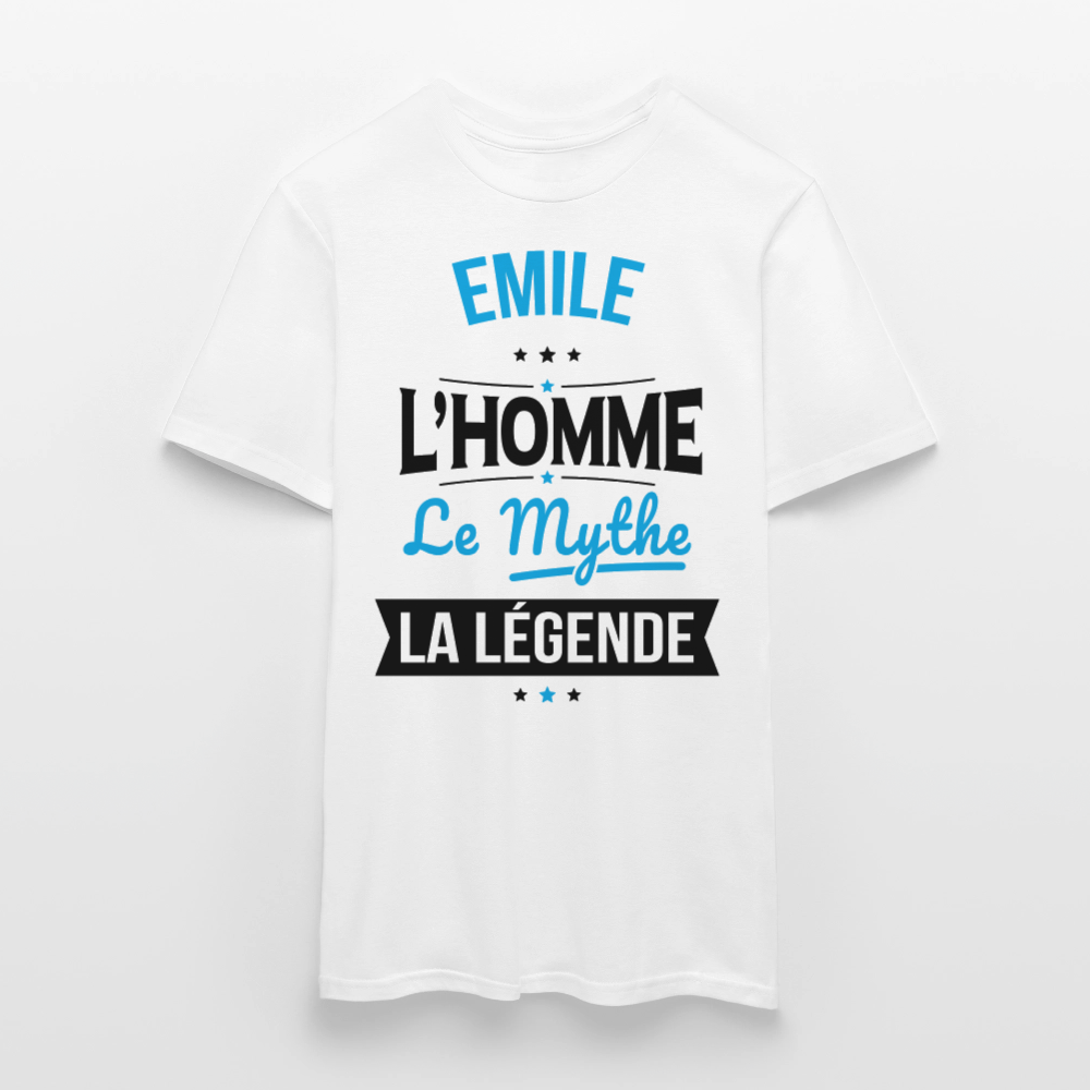 T-shirt Homme - Emile - l'Homme - le Mythe - la Légende - blanc