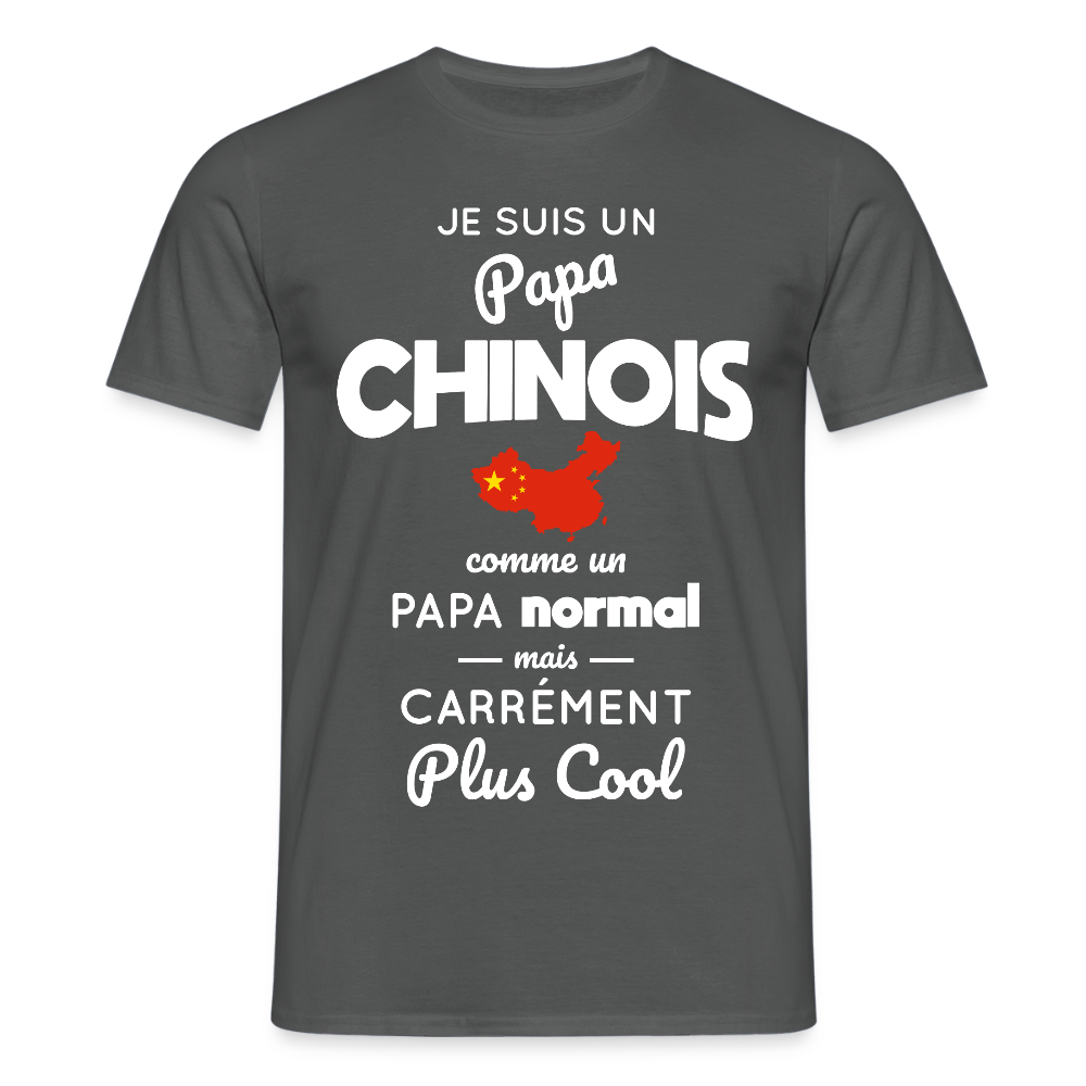 T-shirt Homme - Papa Chinois Plus Cool - charbon