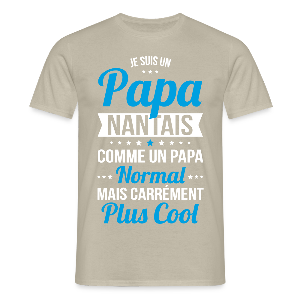 T-shirt Homme - Papa Nantais Plus Cool - beige sable