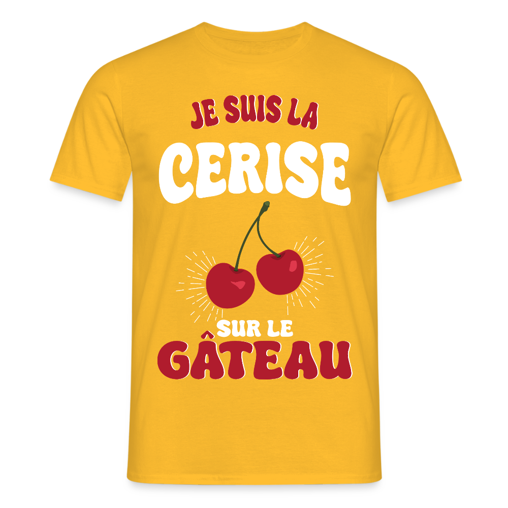 T-shirt Homme - Je suis la cerise sur le gâteau - jaune