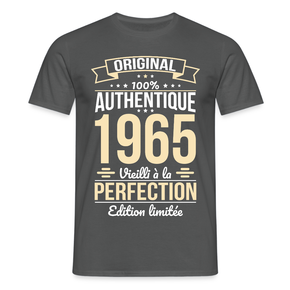 T-shirt Homme - Anniversaire 60 Ans - Original 1965 - charbon