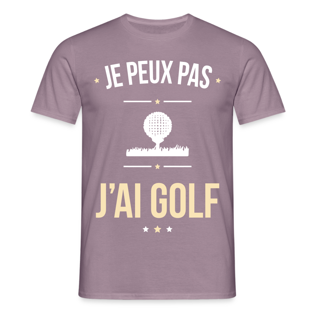 T-shirt Homme - Je peux pas j'ai Golf - mauve gris