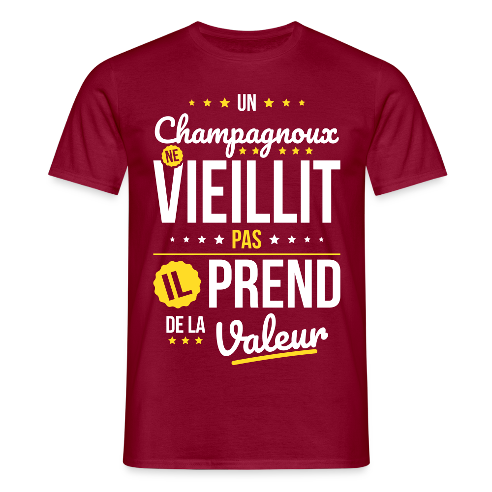 T-shirt Homme - Un Champagnoux ne vieillit pas - rouge brique