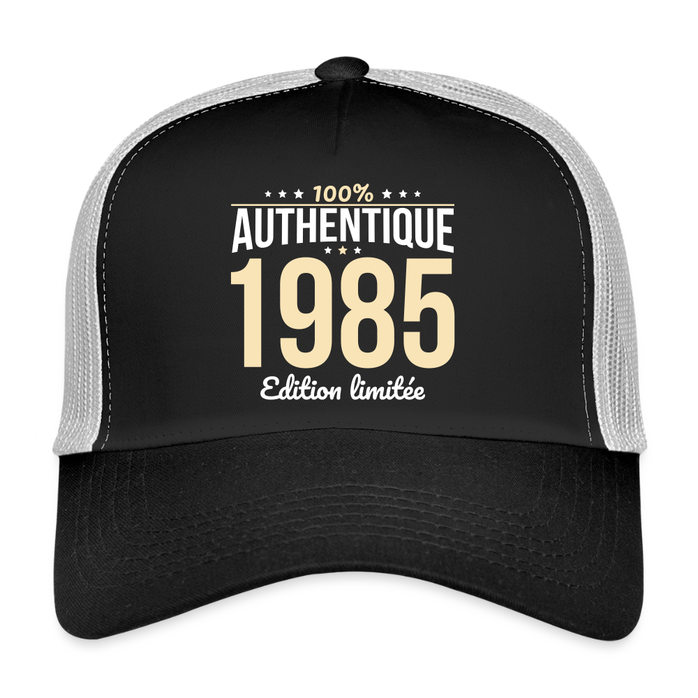 Casquette Trucker - Anniversaire 40 Ans - 100% Authentique 1985 - noir/gris pierre