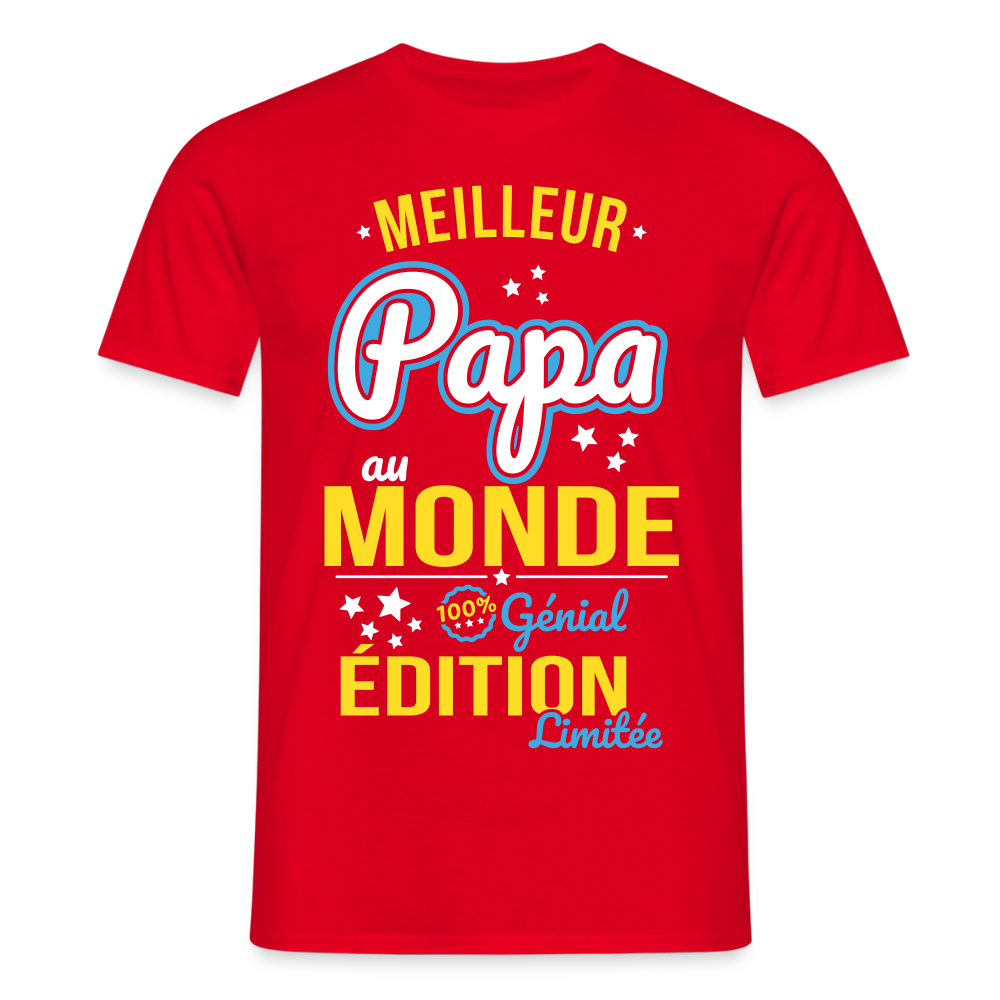 T-shirt Homme - Meilleur Papa au monde - rouge