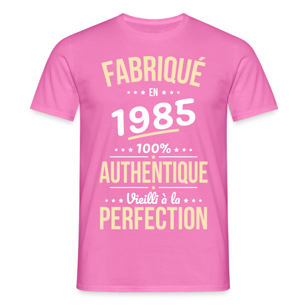 T-shirt Homme - Anniversaire 40 Ans - Fabriqué en 1985 - rose